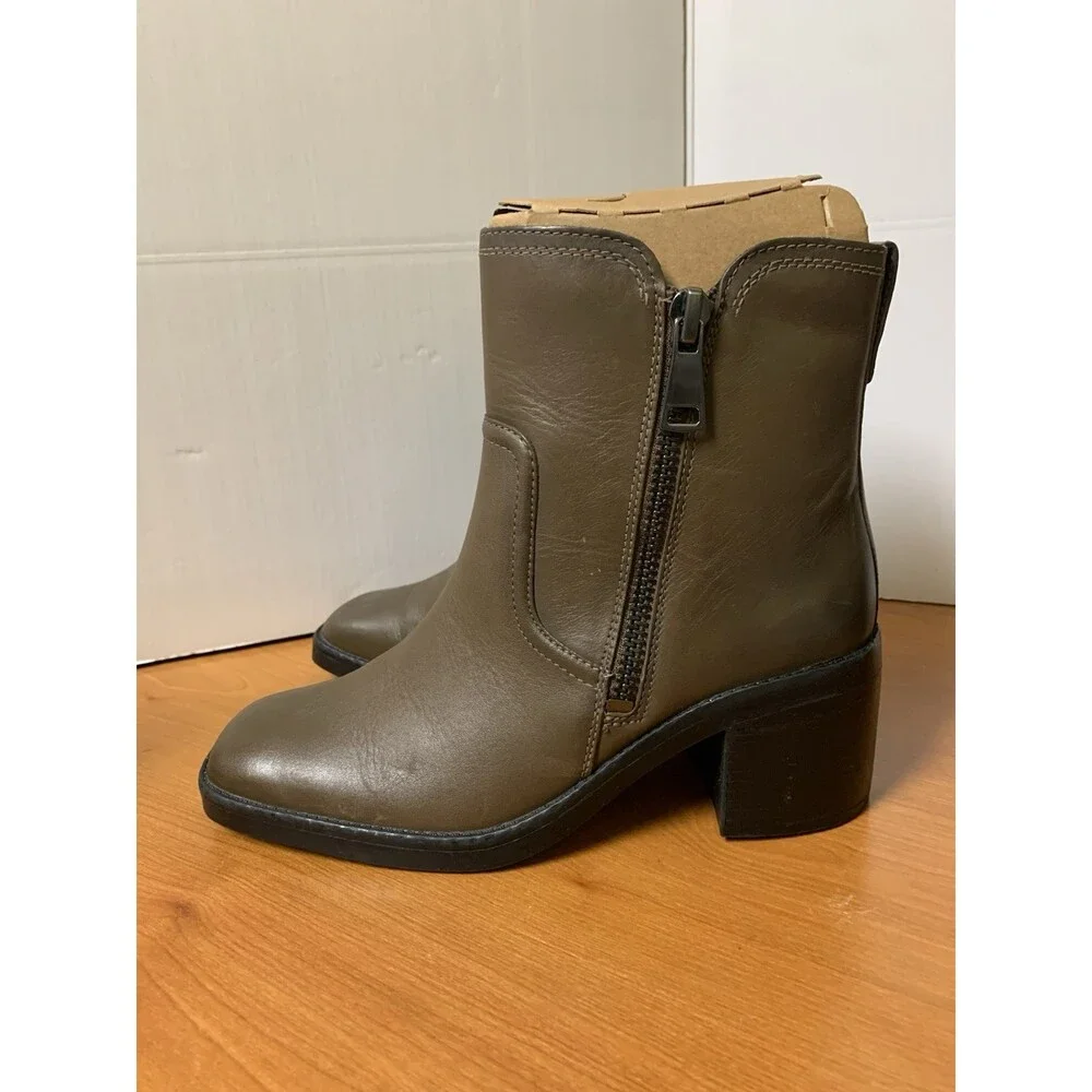 Naturalizer Emmy Brown Leather Booties‎ Size 8.5M Side Zip